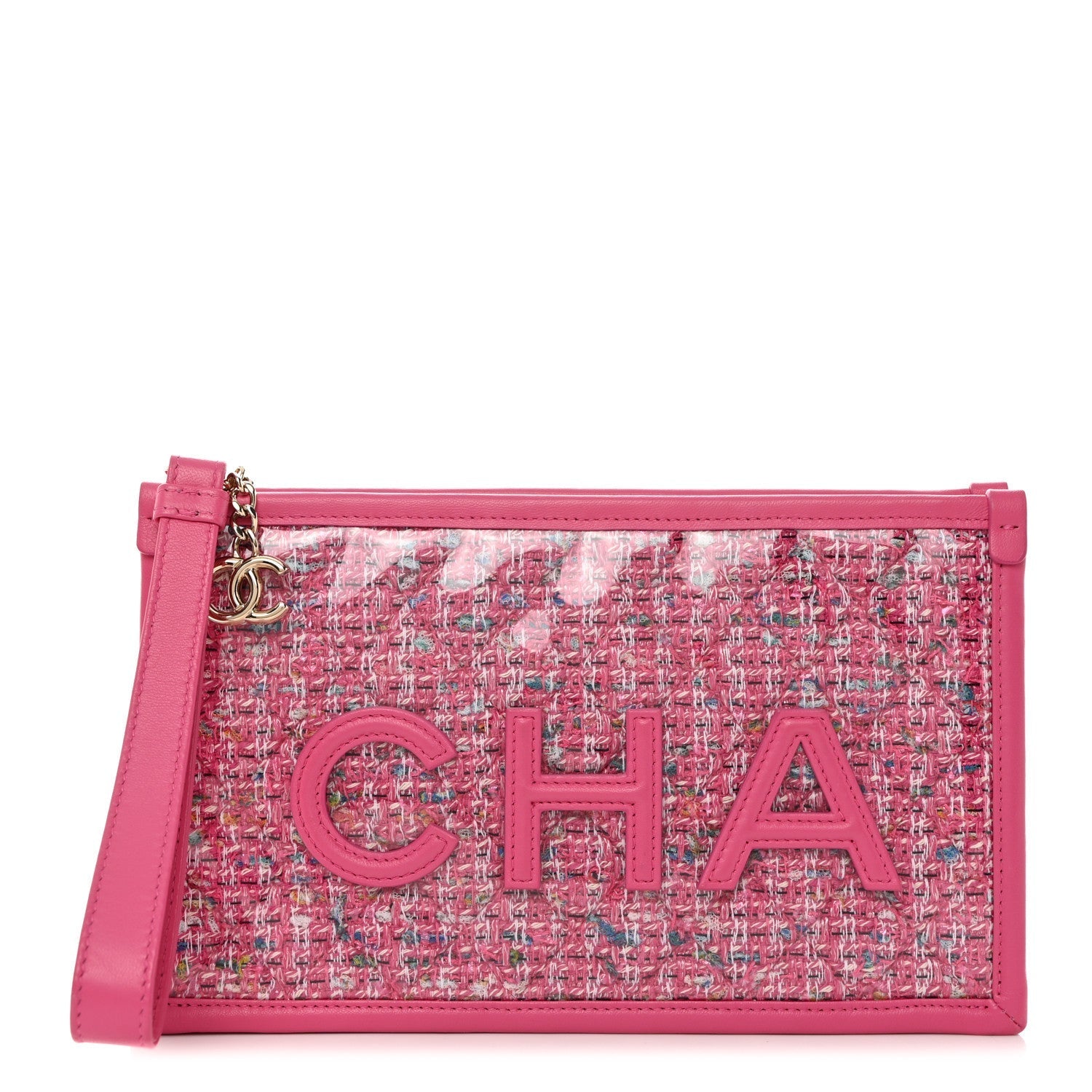 Chanel TWEED PVC LAMBSKIN Clutch Bag - Rovelle Bags