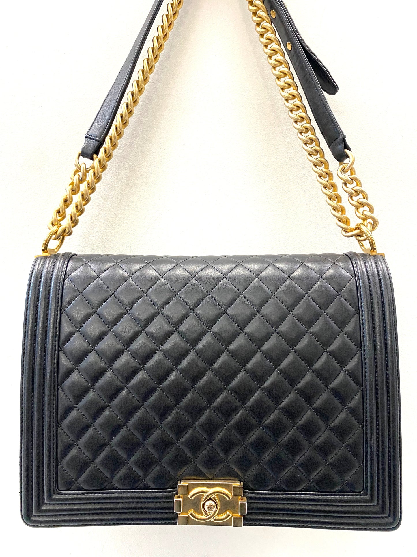 Chanel QUILTED LAMBSKIN XL BOY FLAP Flap Bag - Rovelle Bags