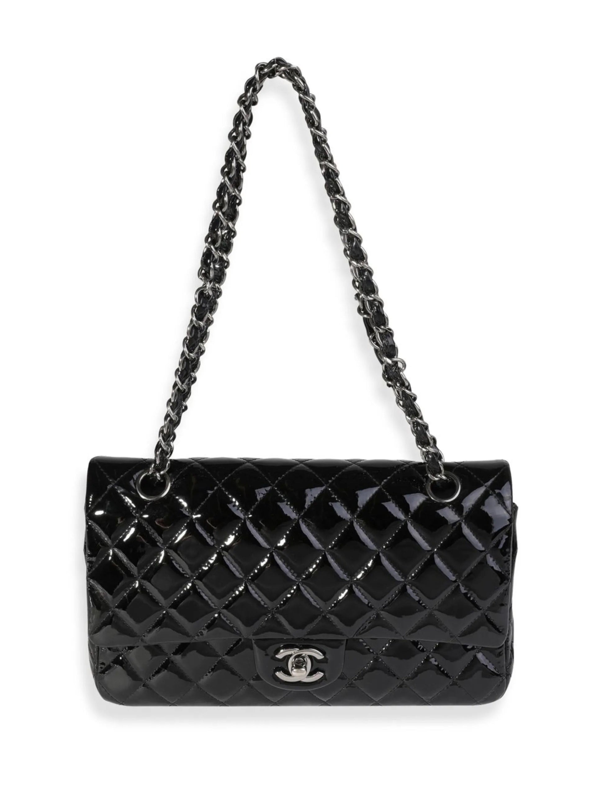 Chanel CLASSIC QUILTED PATENT Shoulder Bag - Rovelle Bags