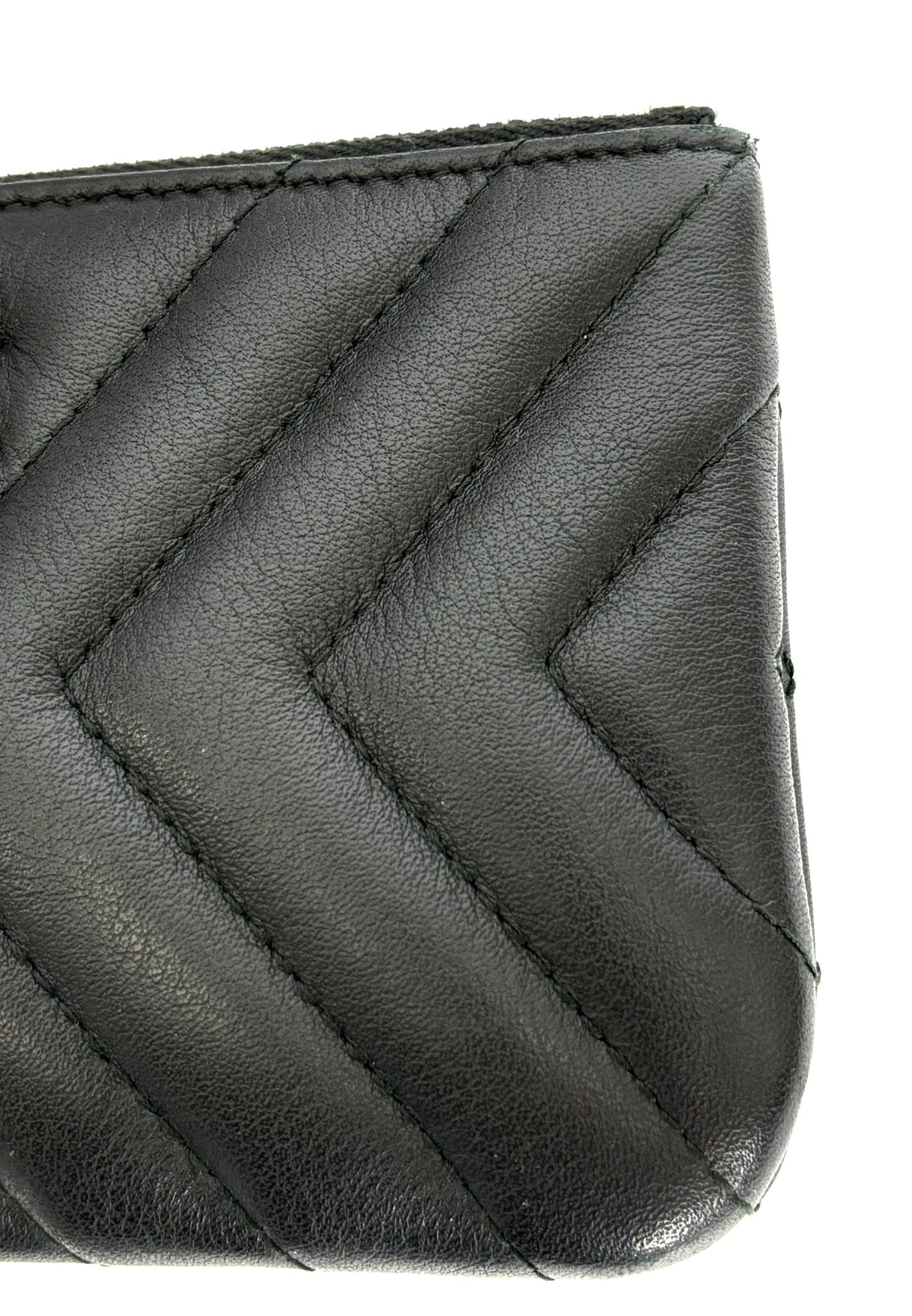 Chanel LEATHER CHEVRON TASSEL Pouch Bag - Rovelle Bags