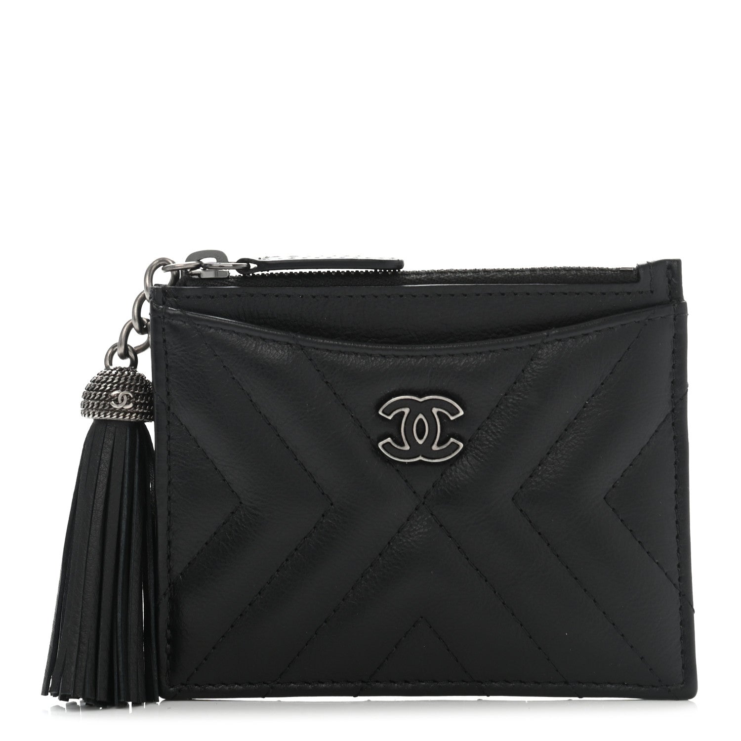 Chanel LEATHER CHEVRON TASSEL Pouch Bag - Rovelle Bags