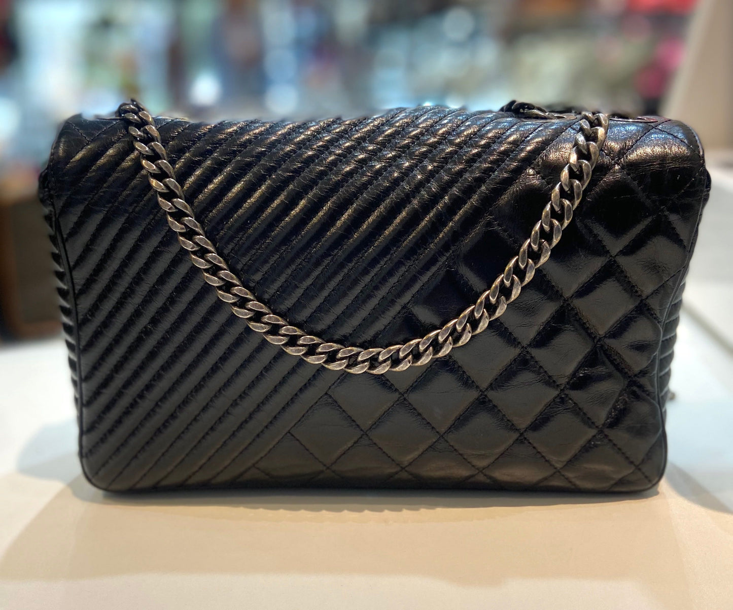 Chanel FLAP BLACK LEATHER Flap Bag - Rovelle Bags