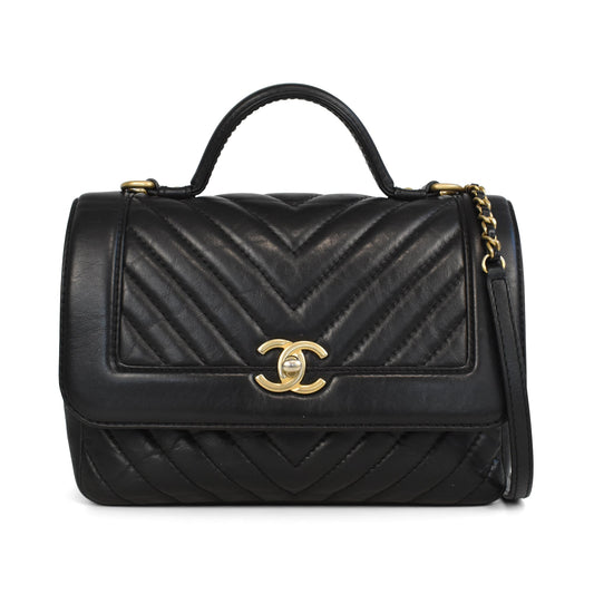 Chanel 'Chevron Top Handle' Flap Flap Bag - Rovelle Bags