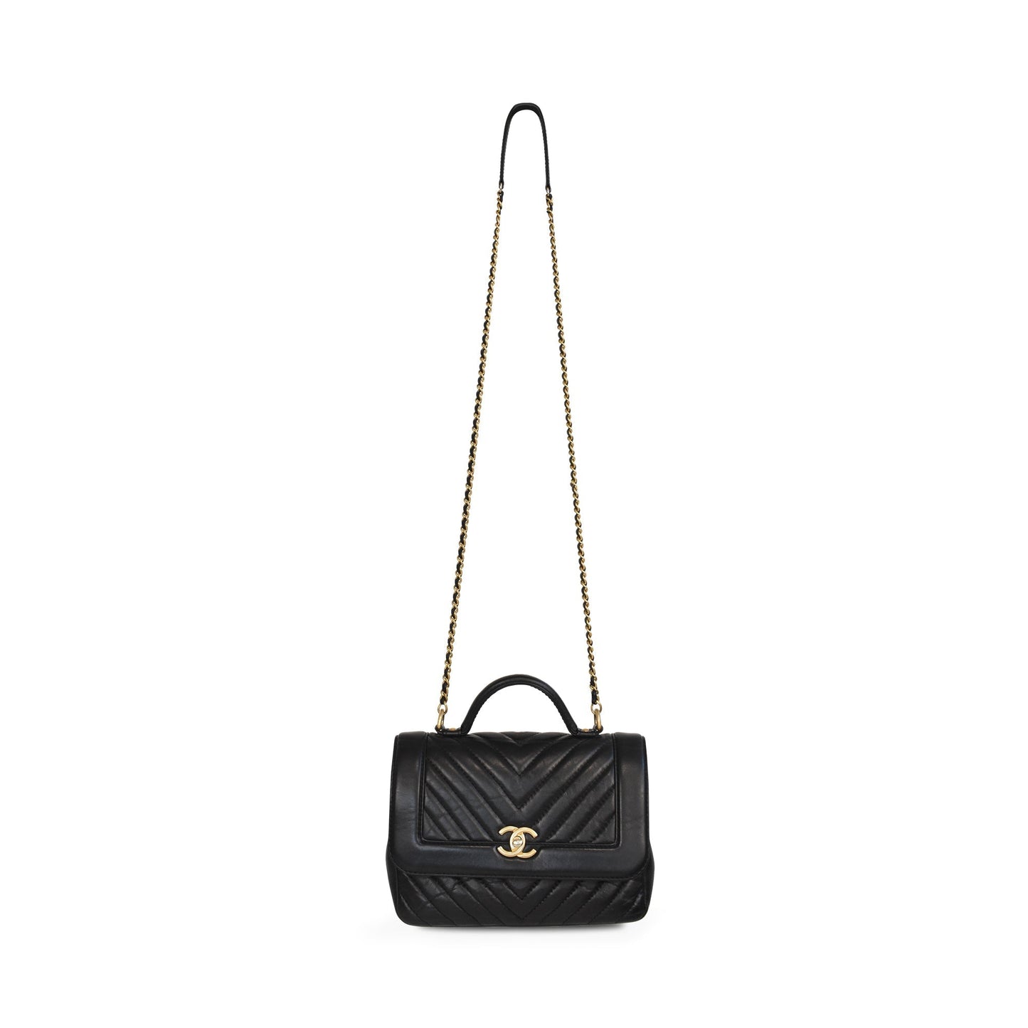 Chanel 'Chevron Top Handle' Flap Flap Bag - Rovelle Bags