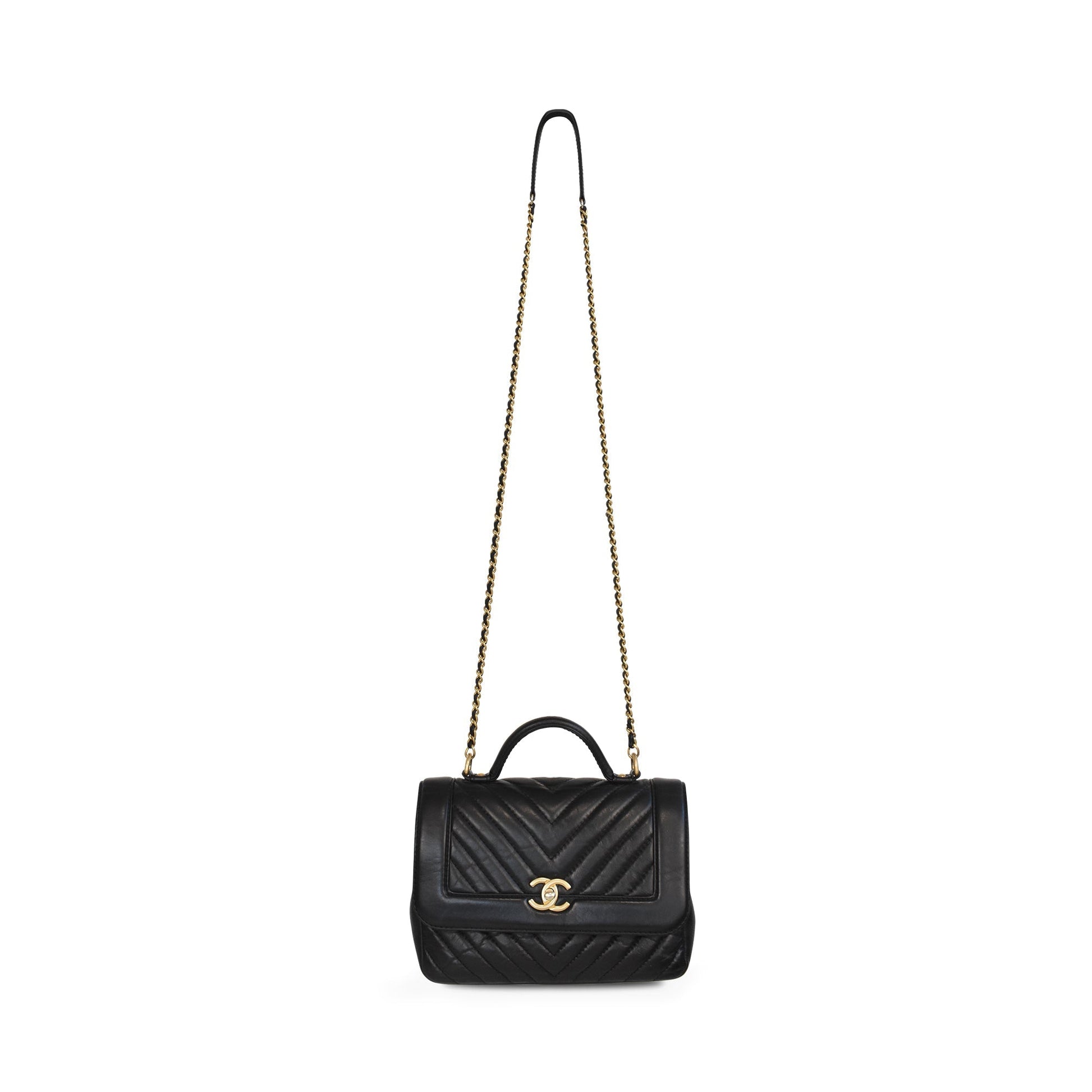 Chanel 'Chevron Top Handle' Flap Flap Bag - Rovelle Bags
