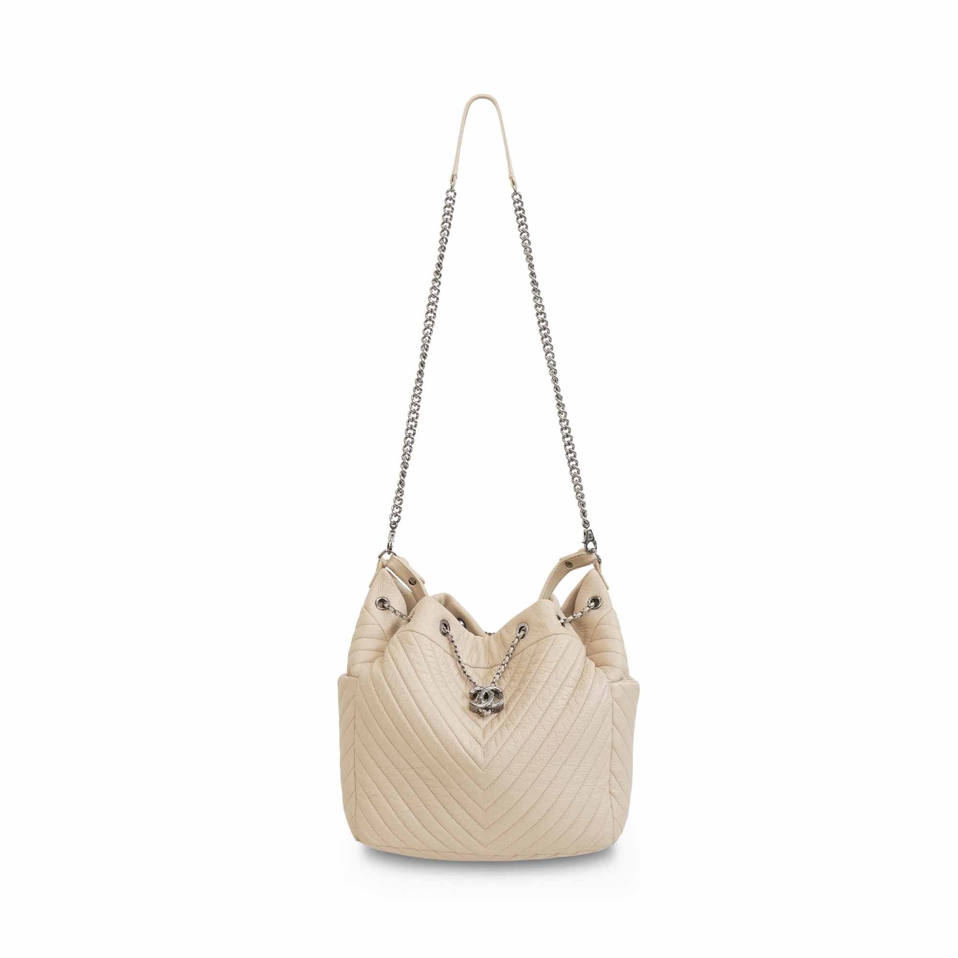 Chanel Chevron Quilted Bucket Bucket Bag - Rovelle Bags