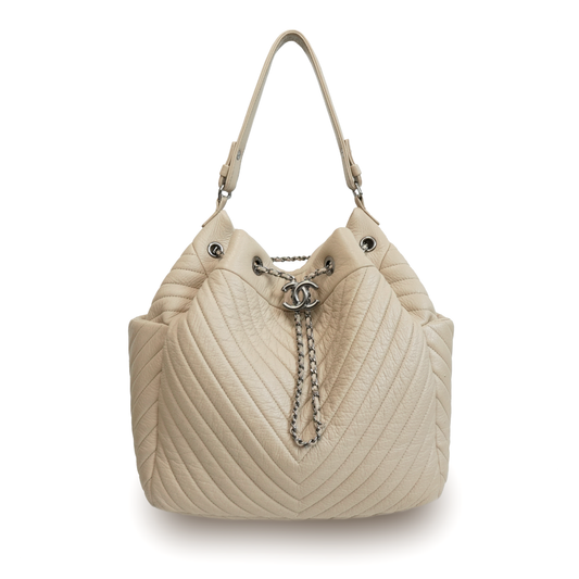 Chanel Chevron Quilted Bucket Bucket Bag - Rovelle Bags
