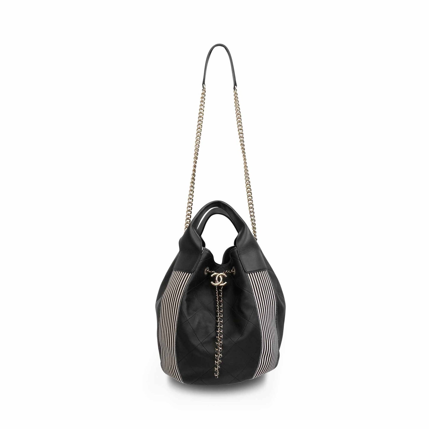 Chanel Black/White Bucket Handbags Handbag - Rovelle Bags