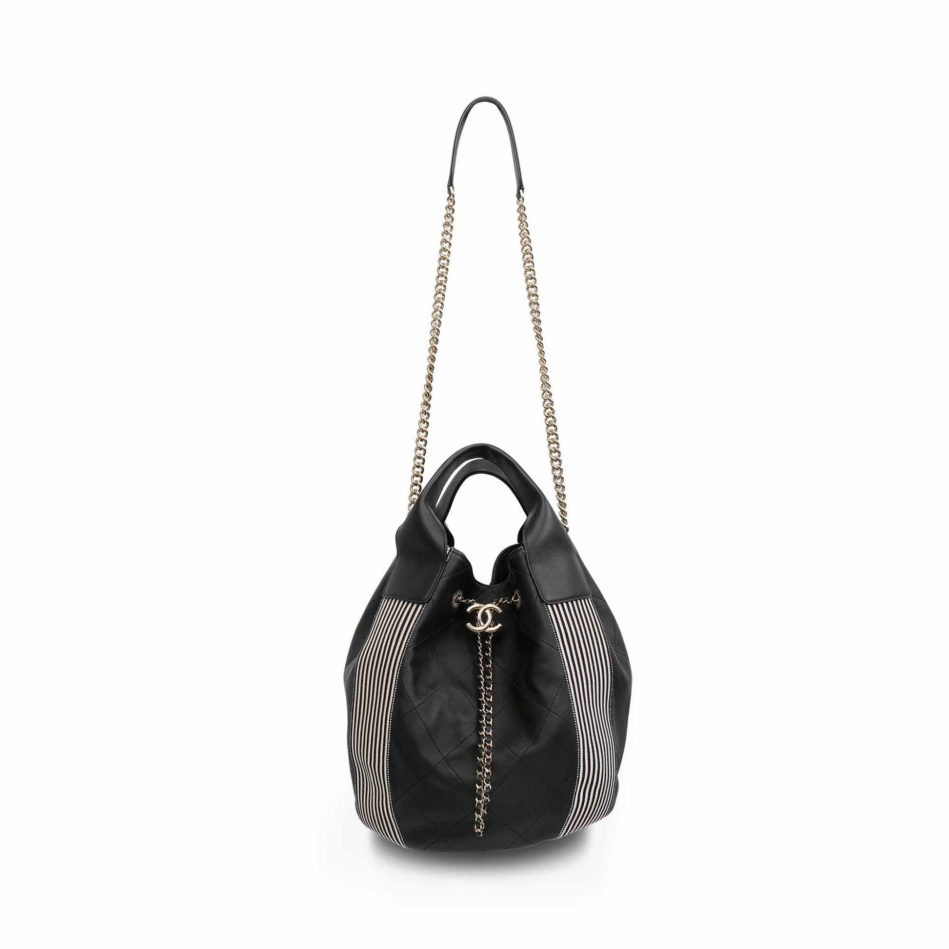 Chanel Black/White Bucket Handbags Handbag - Rovelle Bags