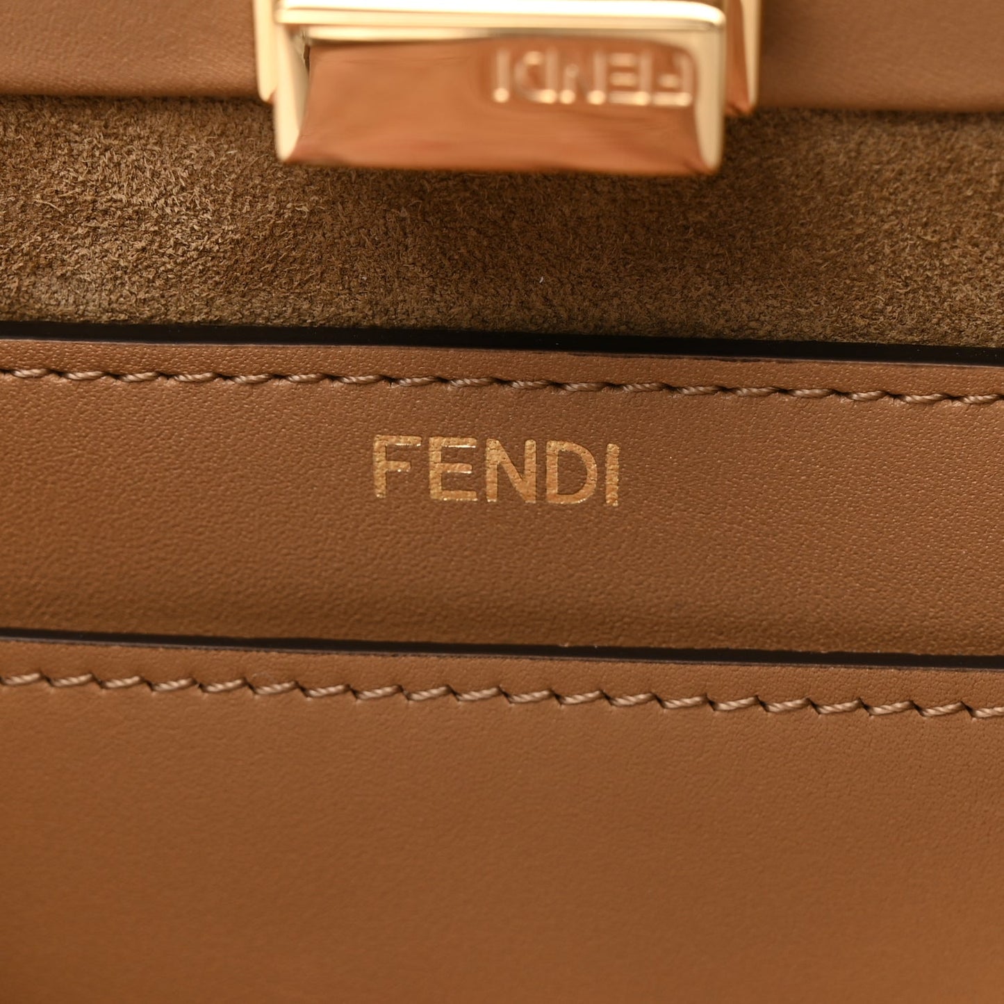 Fendi Vitello Small Soft Peekaboo Cappuccino