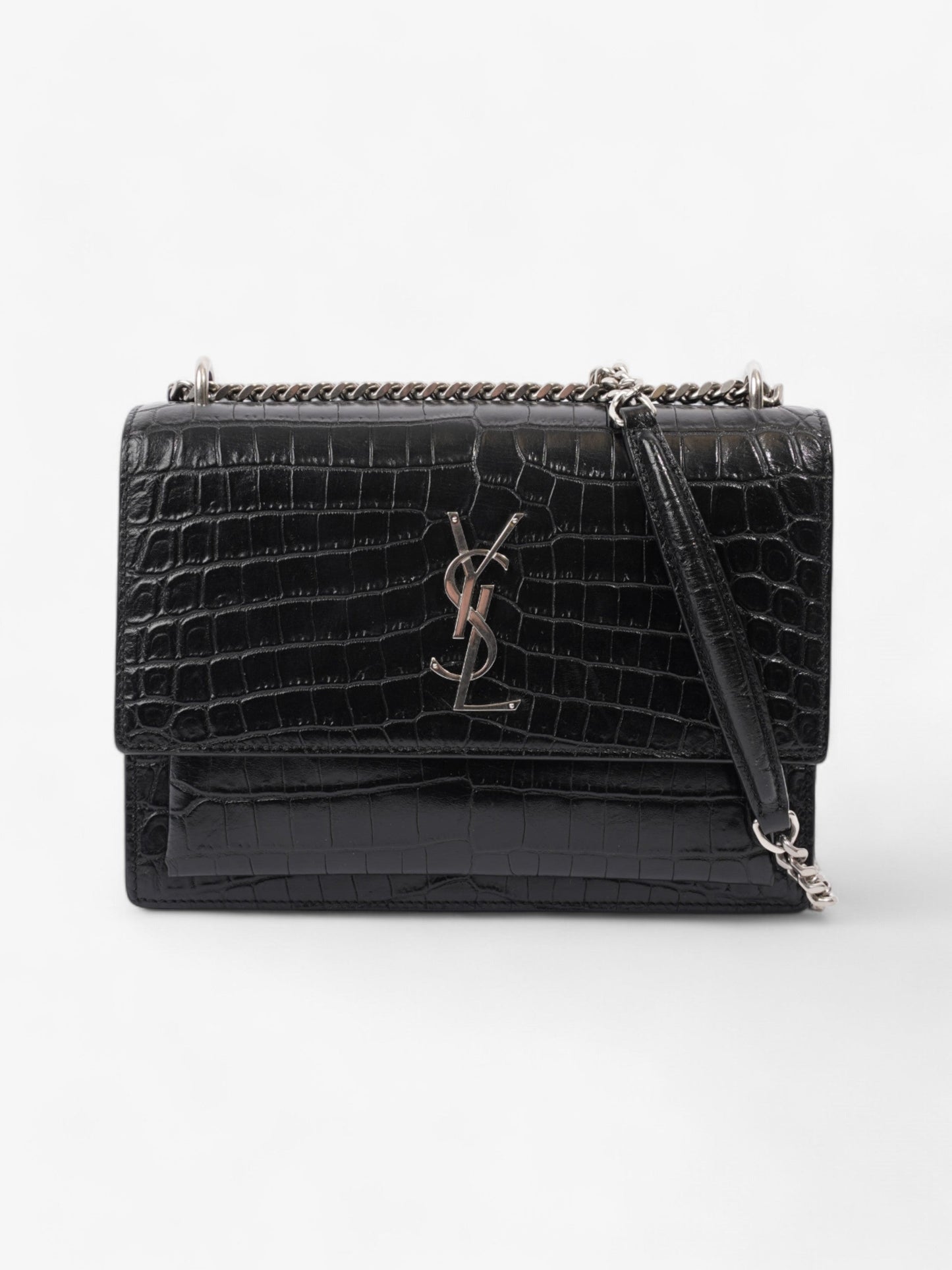 Saint Laurent Sunset Leather Black Shoulder Bag Style 11