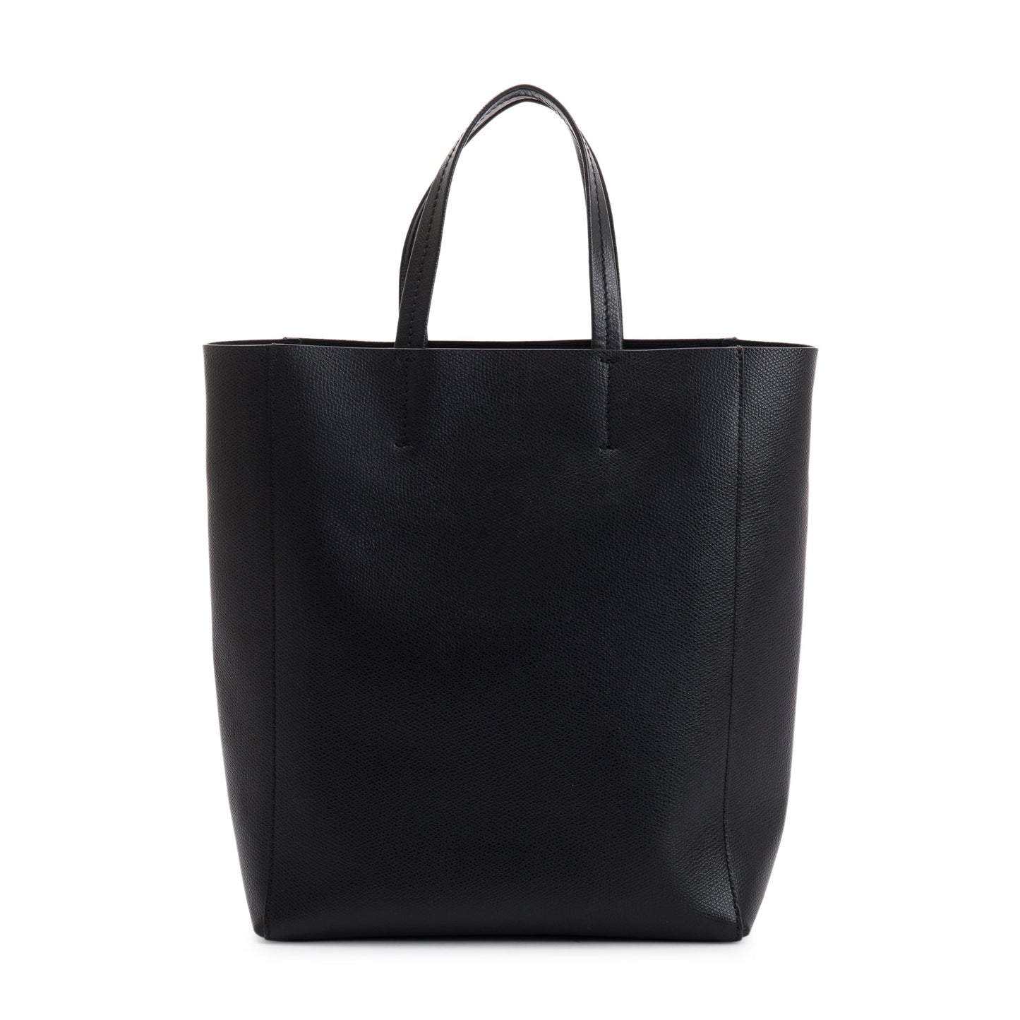Celine Small Black Grained Calfskin Leather Vertical Cabas Tote