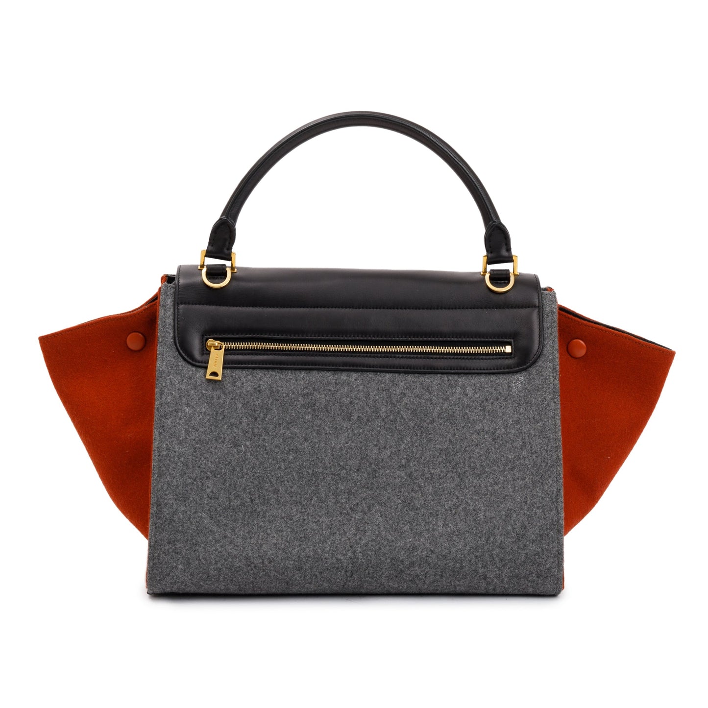 Celine Tricolor Calfskin Leather and Felt Medium Trapeze Bag