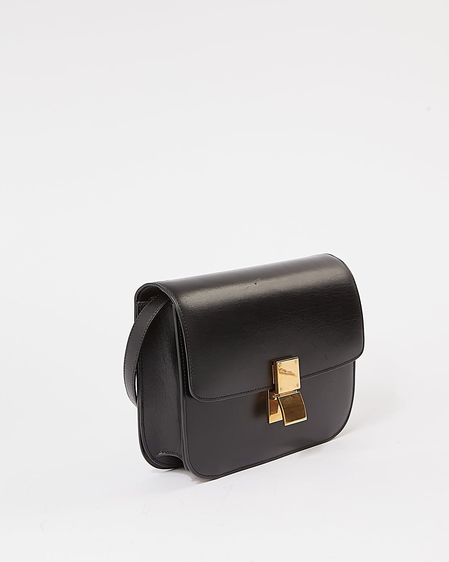 Celine Black Leather Medium Classic Box Bag
