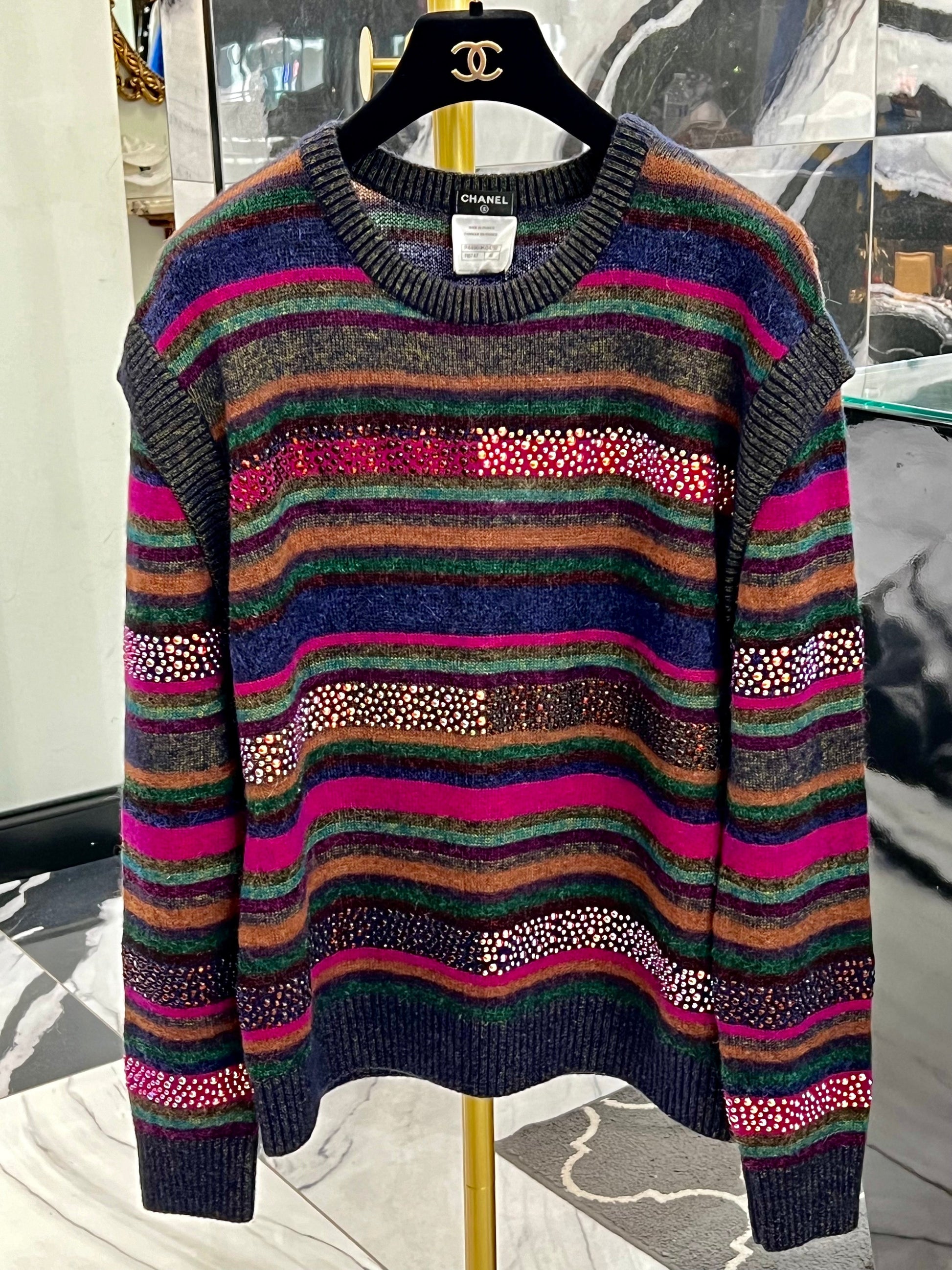 Chanel 12A STRIPED BEADED Handbag - Rovelle Bags