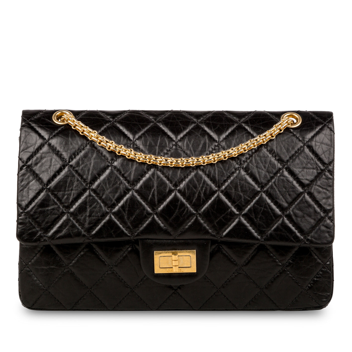 Chanel Classic Flap Calfskin Black Shoulder Bag Style 17