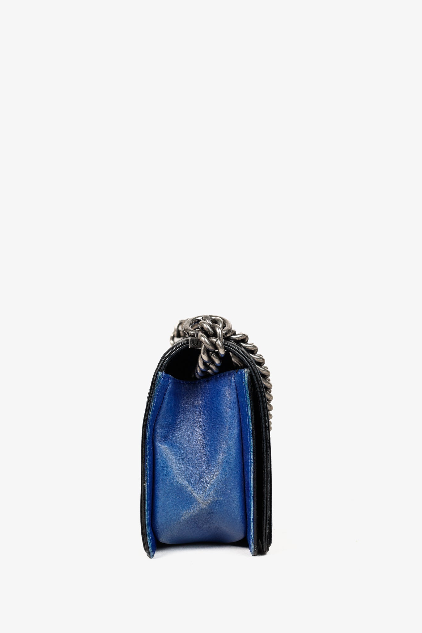 Chanel Medium Boy Blue Bicolour Quilted Shoulder Bag - Rovelle Bags