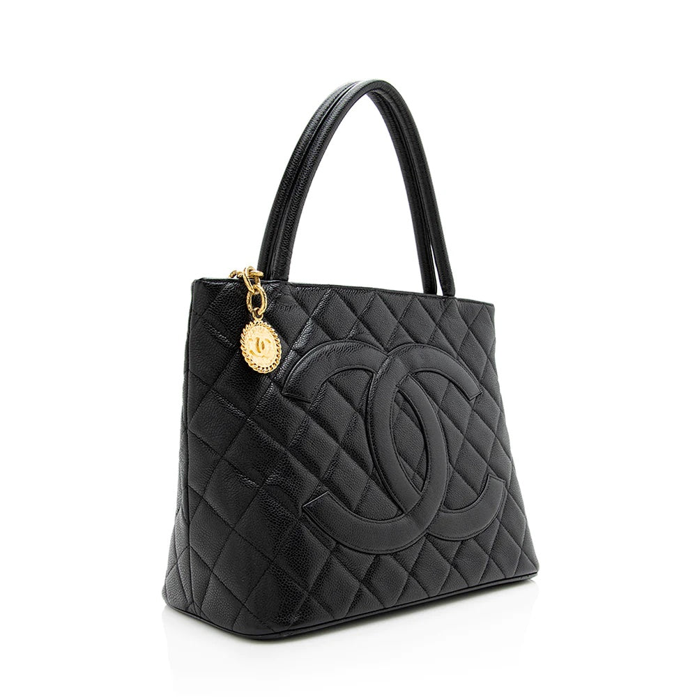 Chanel CAVIAR LEATHER MEDALLION TOTE Tote Bag - Rovelle Bags