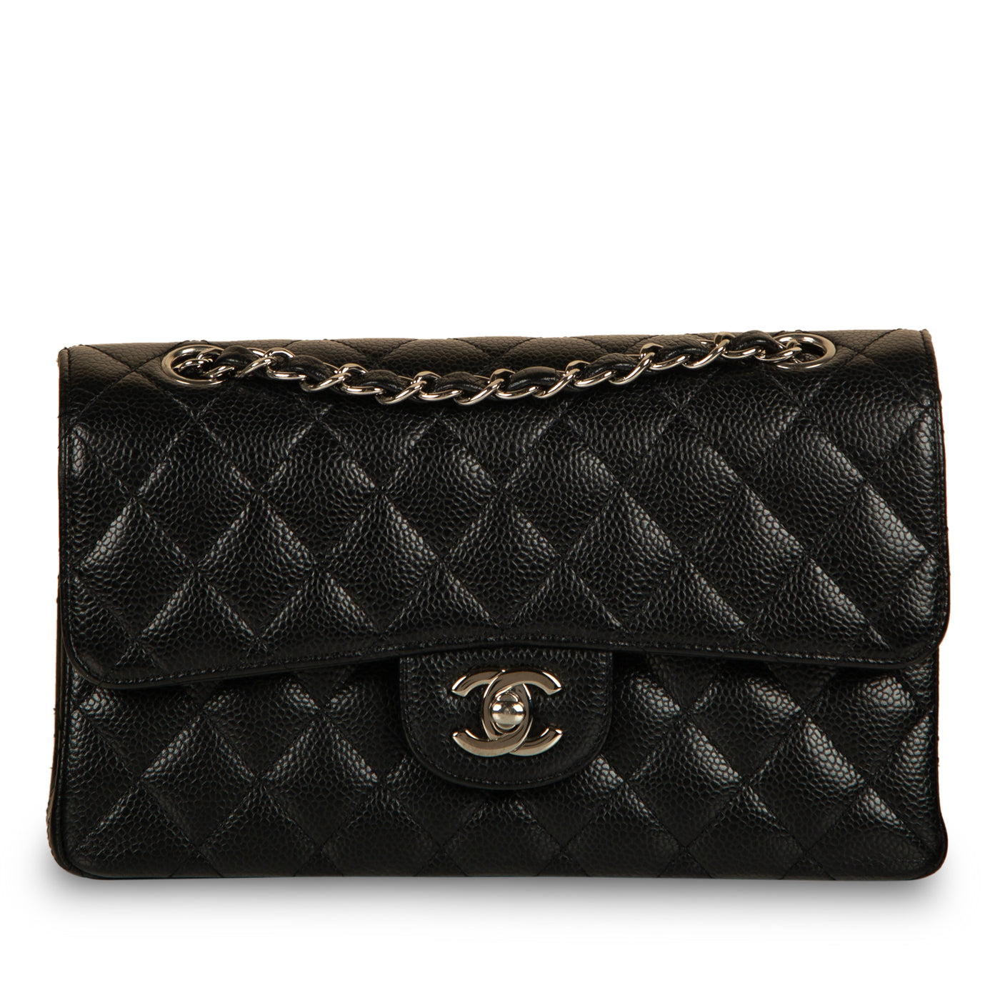 Chanel Classic Flap Caviar Black Shoulder Bag Style 124