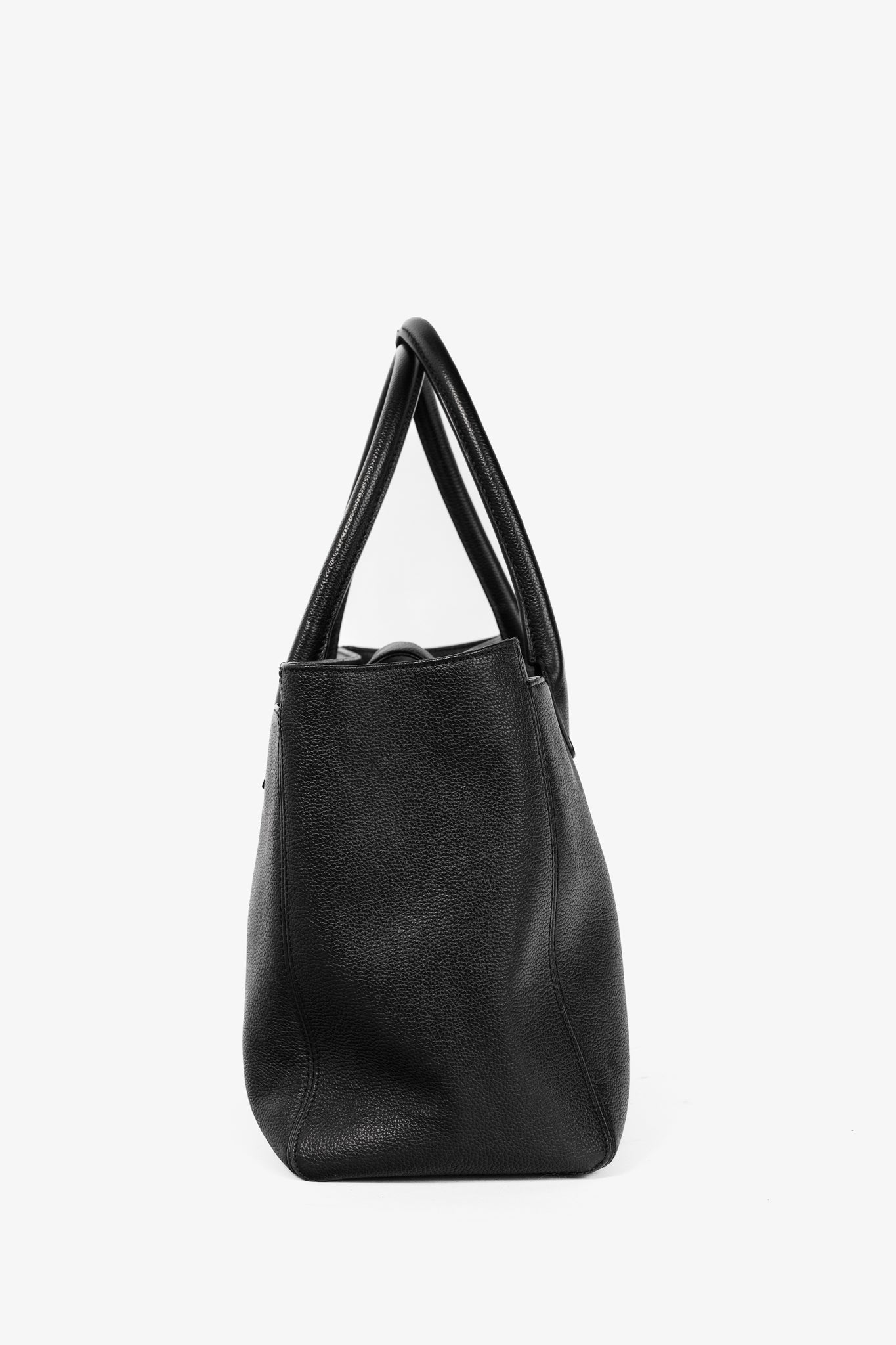 Chanel Cerf Executive Black Leather CC Tote Bag - Rovelle Bags