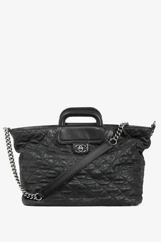 Chanel In-The-Mix Black Large Iridescent Calfskin Tote Bag - Rovelle Bags