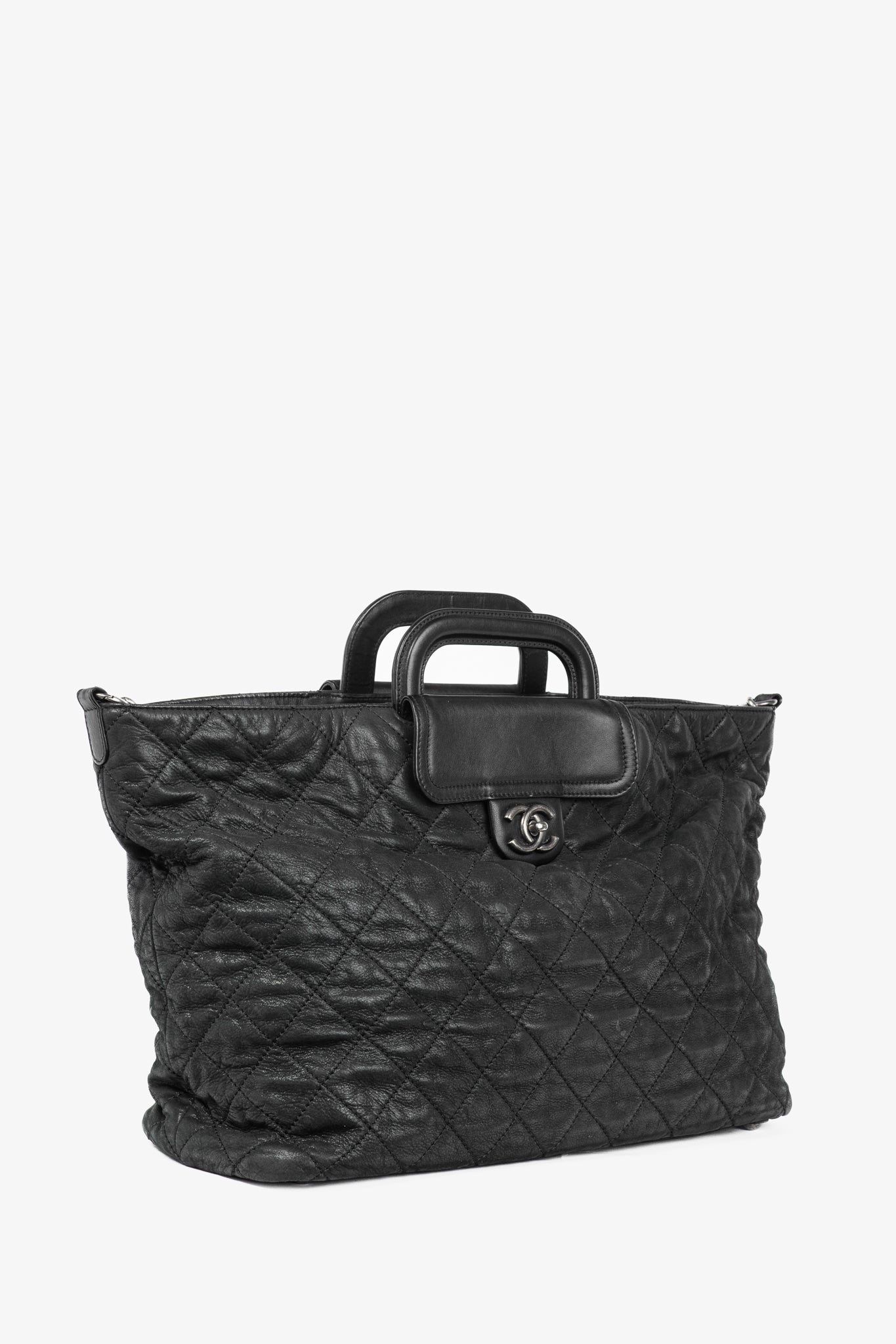 Chanel In-The-Mix Black Large Iridescent Calfskin Tote Bag - Rovelle Bags