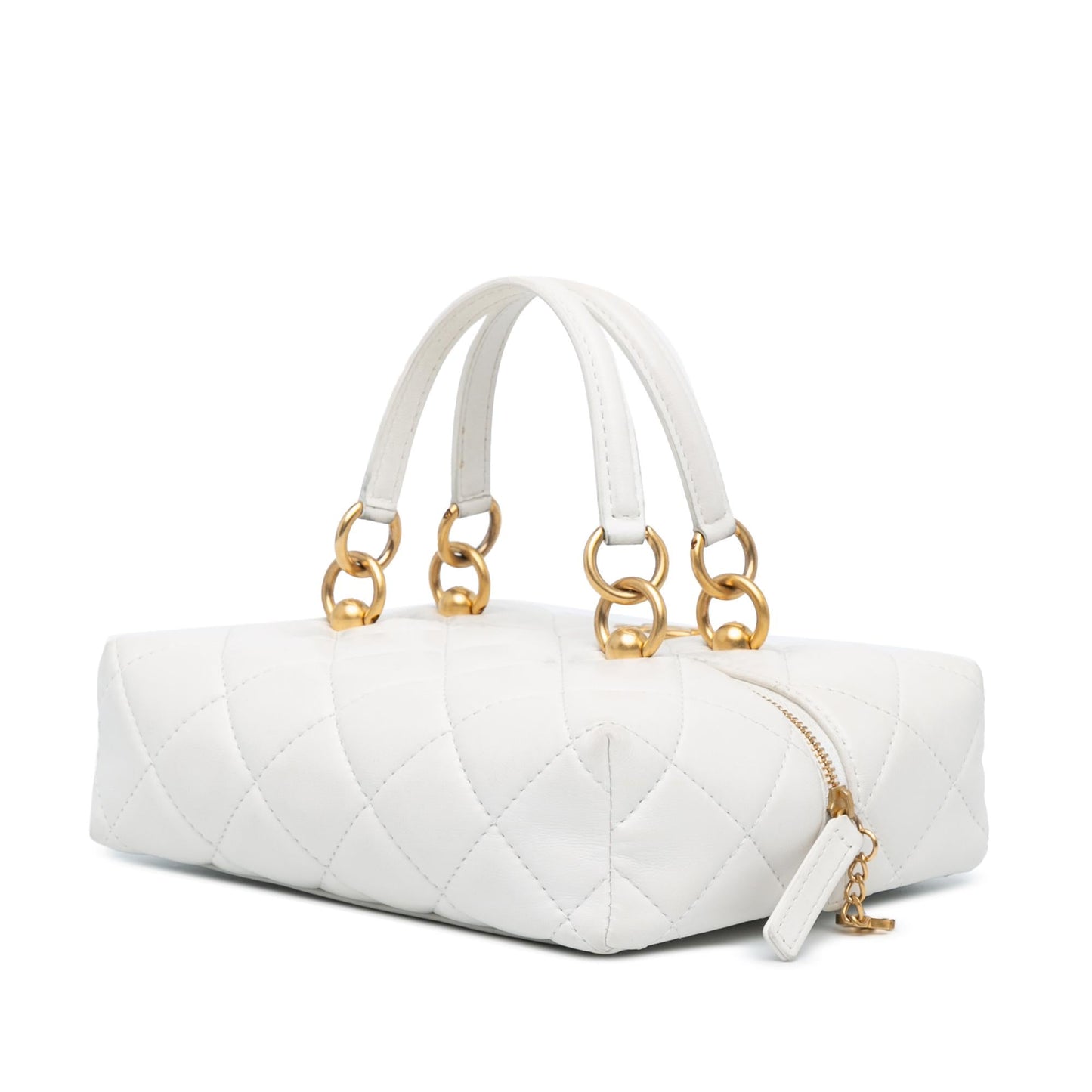 Chanel MÃ©tiers d'Art CC Quilted Lambskin Box with Top Handle Bag