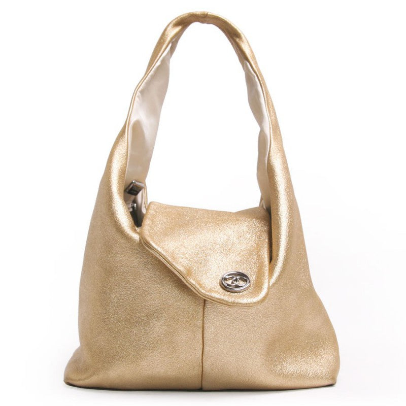 Chanel CC METALLIC GOLD Hobo Bag - Rovelle Bags