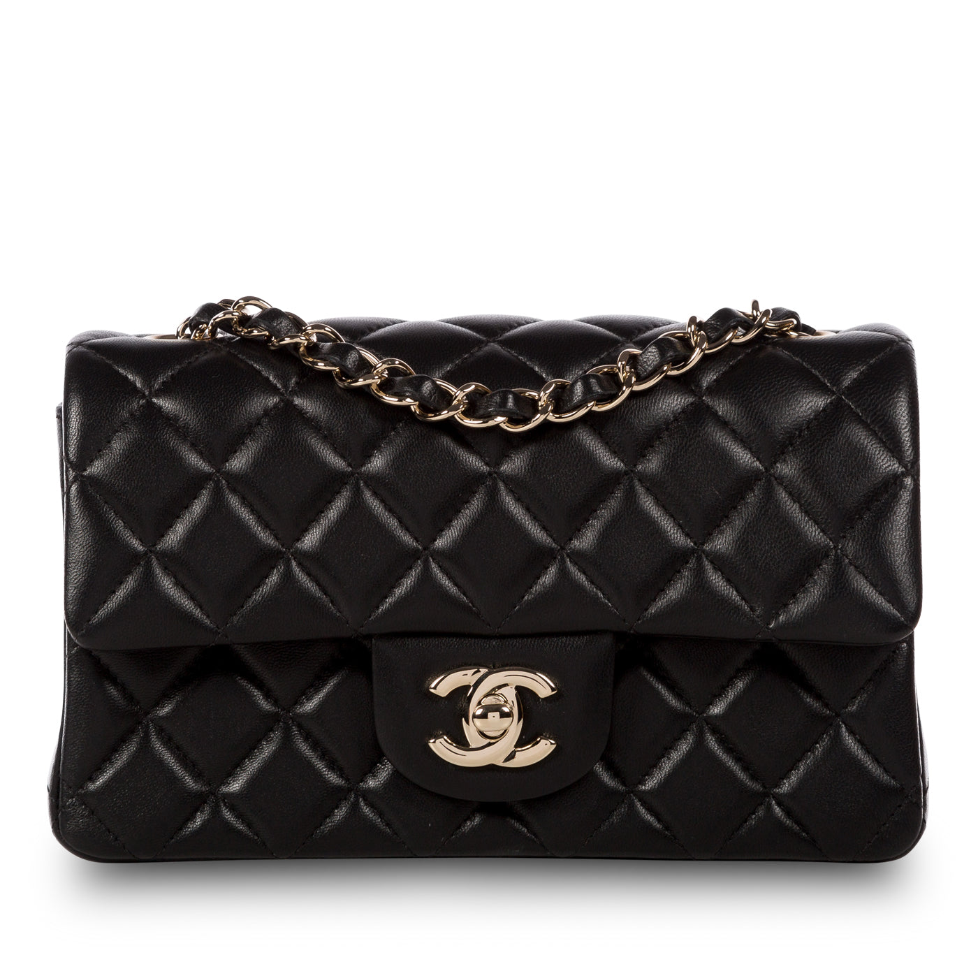 Chanel Classic Flap Lambskin Black Shoulder Bag Style 190