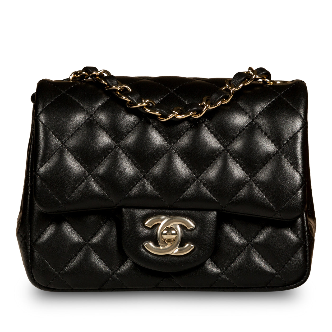 Chanel Classic Flap Lambskin Black Shoulder Bag Style 232