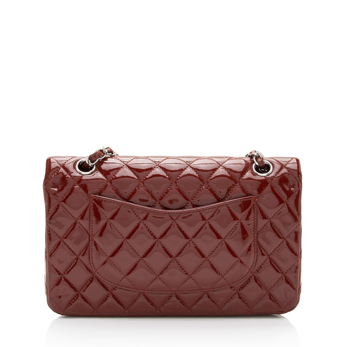Chanel Patent Leather Classic Medium Double Flap Bag (SHF-BwsnL1)