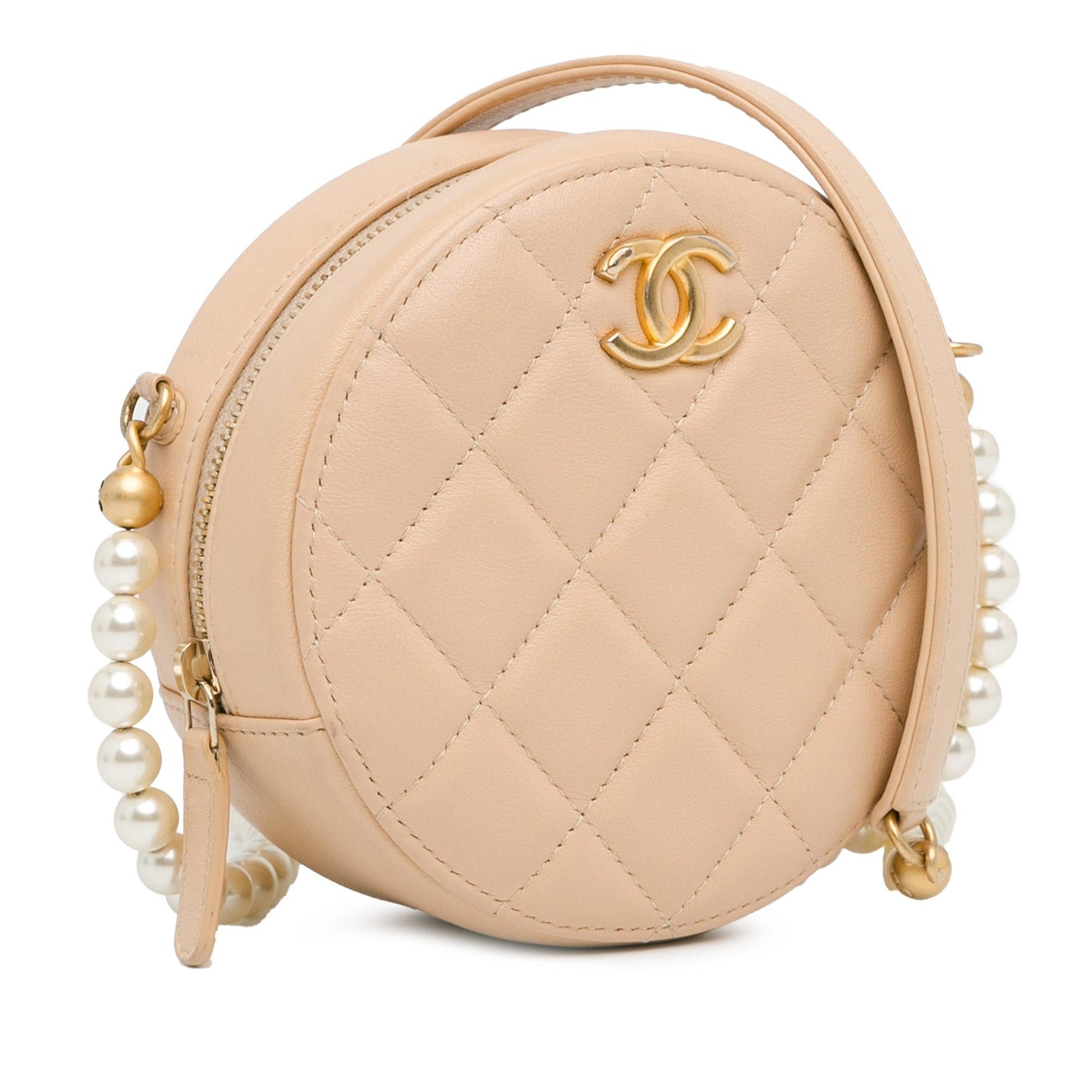 Chanel Quilted Calfskin Pearl Clutch Bag - Rovelle Bags