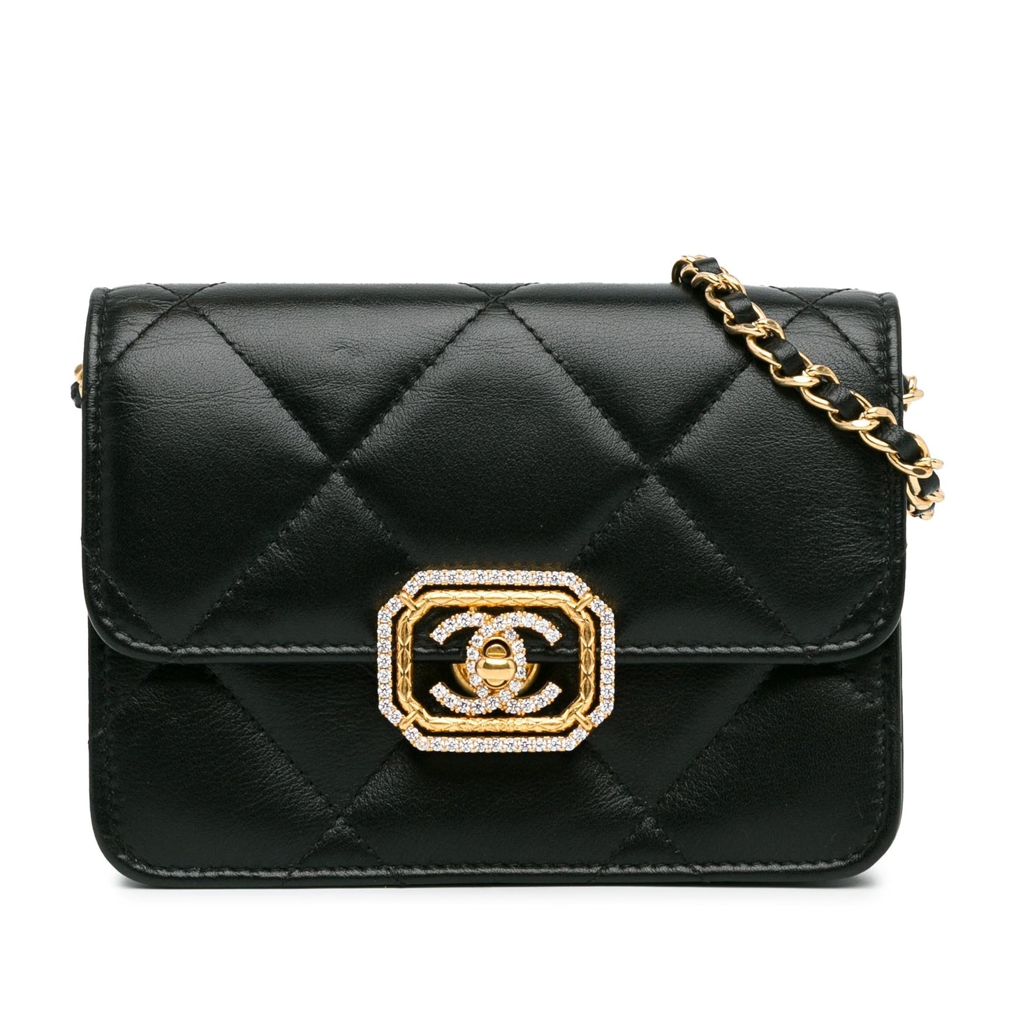 Chanel Quilted Calfskin Strass Clutch Bag - Rovelle Bags