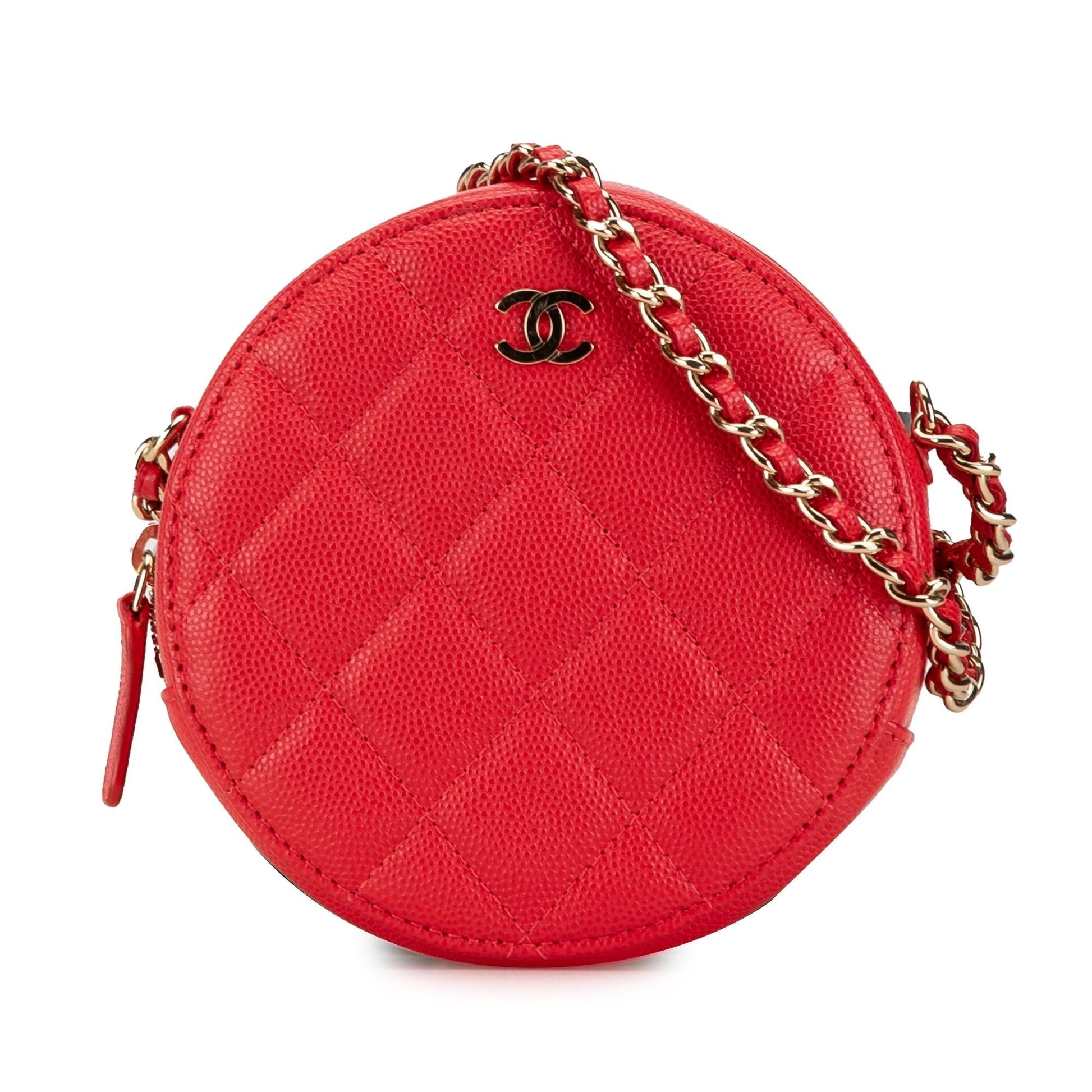 Chanel Quilted Caviar Round Clutch Bag - Rovelle Bags