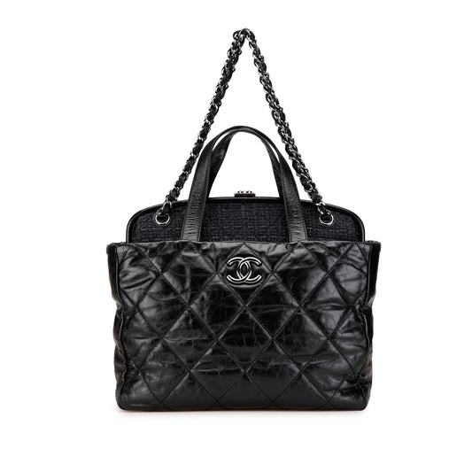 Chanel Quilted Glazed Calfskin Satchel Bag - Rovelle Bags