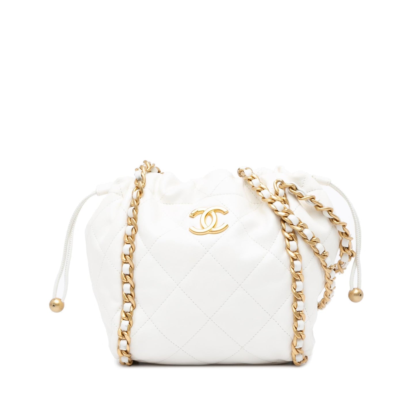 Chanel Quilted Lambskin Chain Bucket Bag - Rovelle Bags