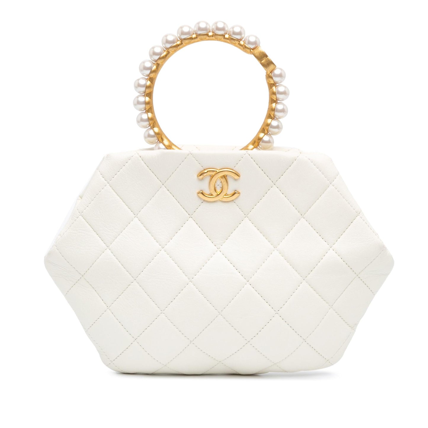 Chanel Quilted Lambskin Pearl Clutch Bag - Rovelle Bags