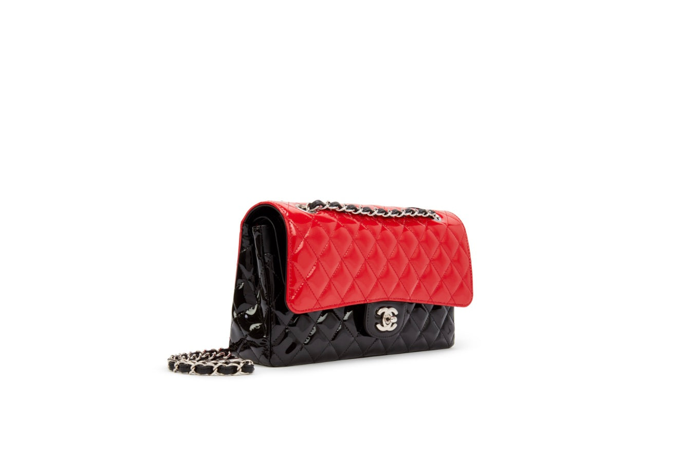 Chanel QUILTED PATENT BI-COLOR Flap Bag - Rovelle Bags