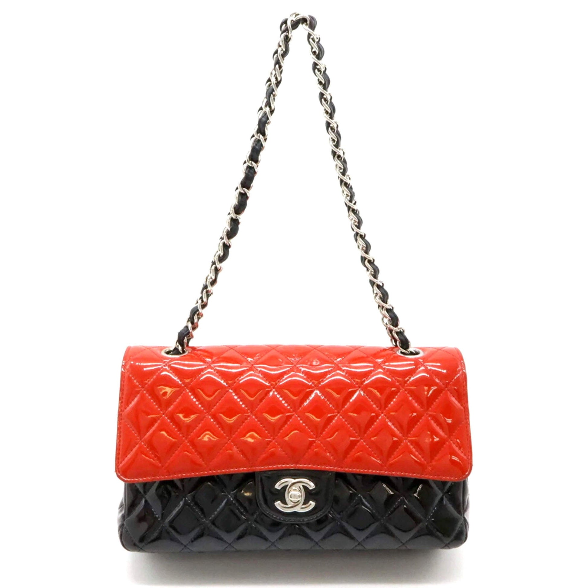 Chanel QUILTED PATENT BI-COLOR Flap Bag - Rovelle Bags