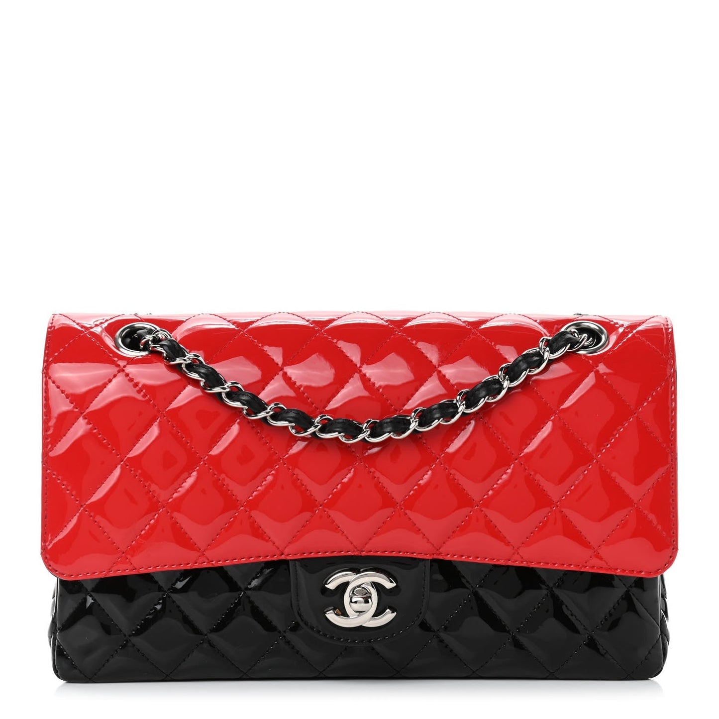 Chanel QUILTED PATENT BI-COLOR Flap Bag - Rovelle Bags