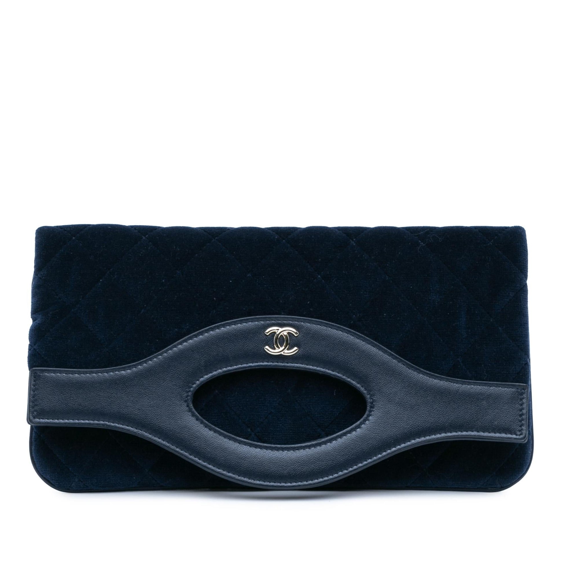 Chanel Quilted Velvet 31 Clutch Bag - Rovelle Bags
