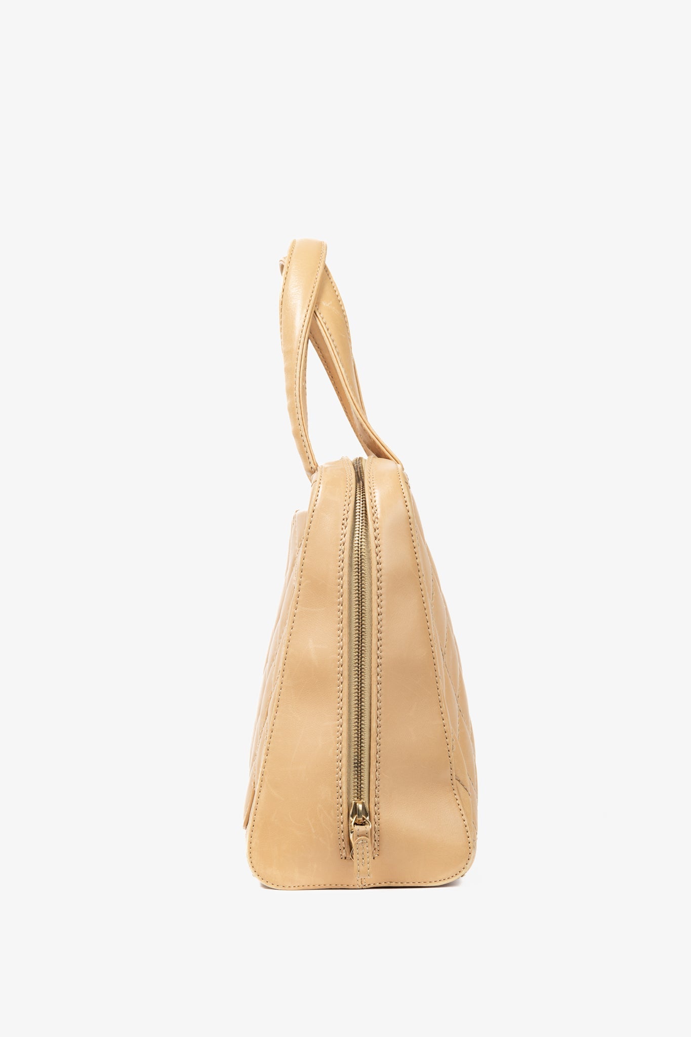 Chanel Wild Stitch Sand CC Quilted Tote Bag - Rovelle Bags