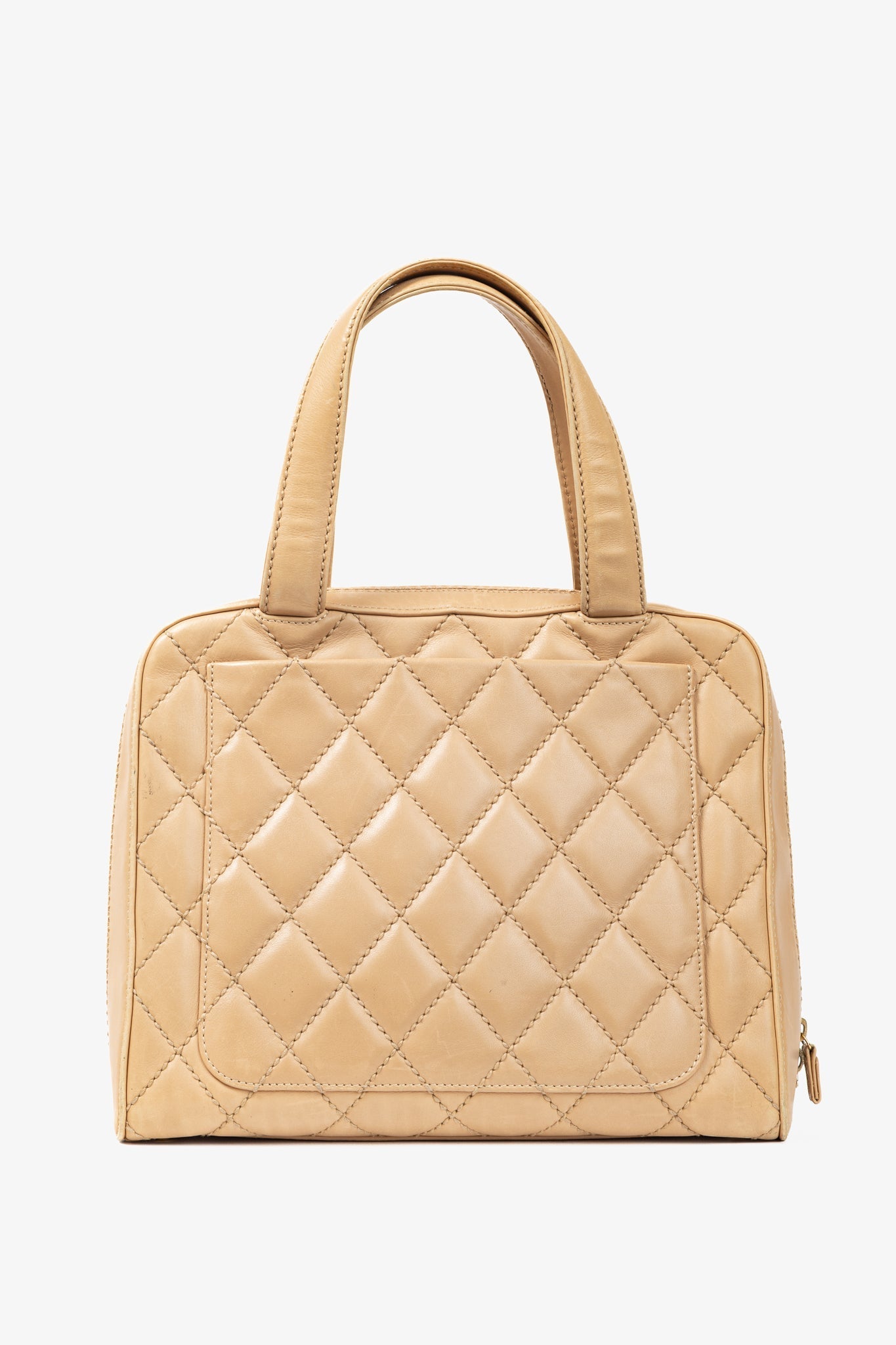 Chanel Wild Stitch Sand CC Quilted Tote Bag - Rovelle Bags
