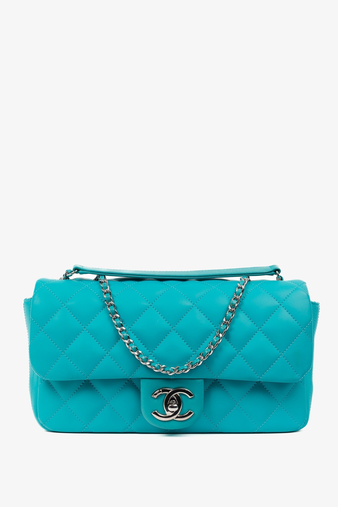 Chanel Teal -Seoul Medium Lambskin Coco Flap Bag - Rovelle Bags