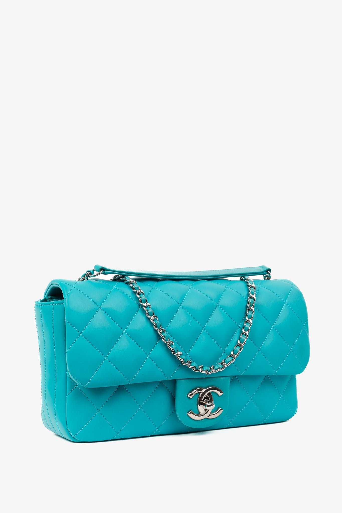 Chanel Teal -Seoul Medium Lambskin Coco Flap Bag - Rovelle Bags