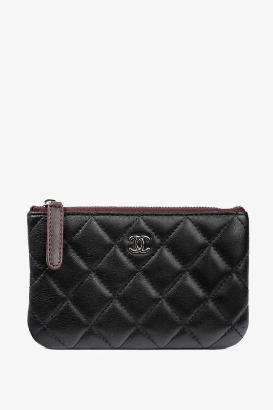 Chanel Black Lambskin Classic Zipped O Clutch Bag - Rovelle Bags