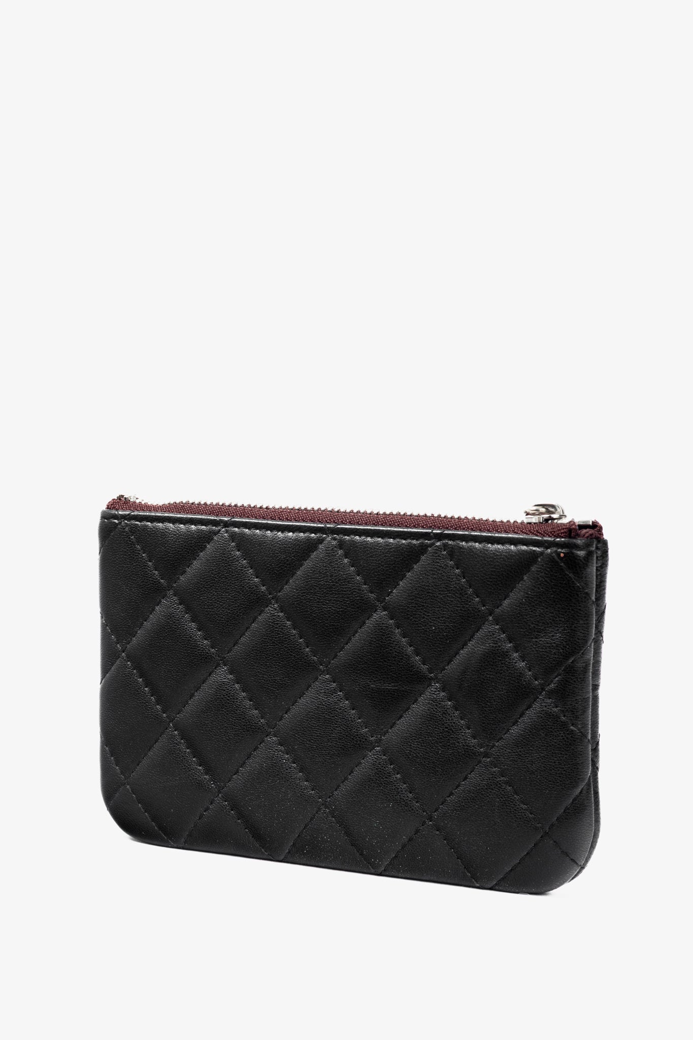 Chanel Black Lambskin Classic Zipped O Clutch Bag - Rovelle Bags