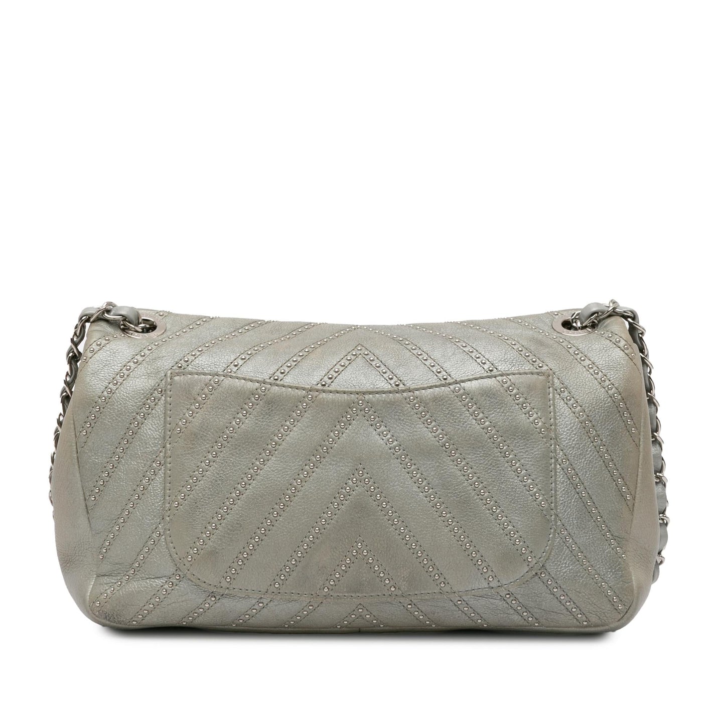 Chanel Chevron Calfskin Stud Crossbody Bag - Rovelle Bags