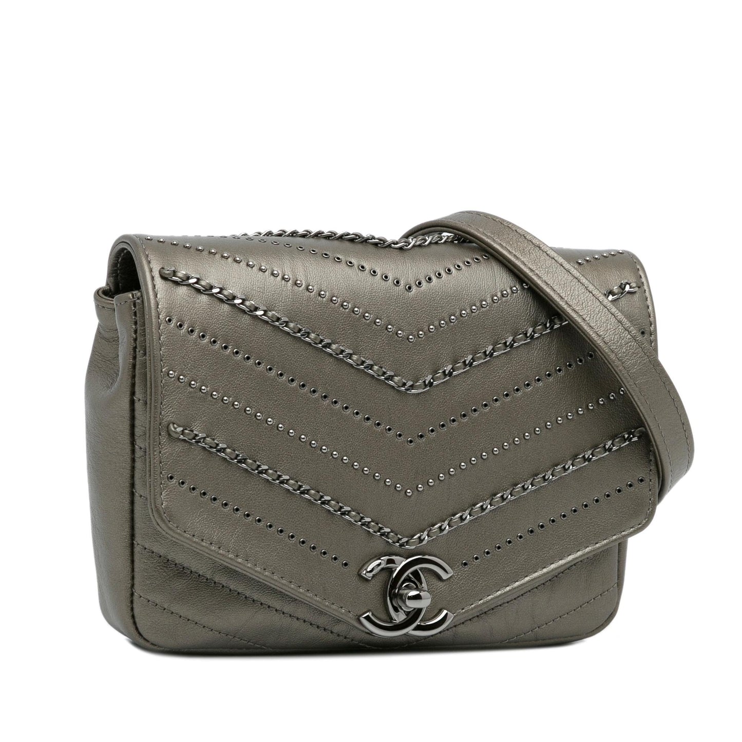 Chanel Chevron Data Center Flap Bag - Rovelle Bags