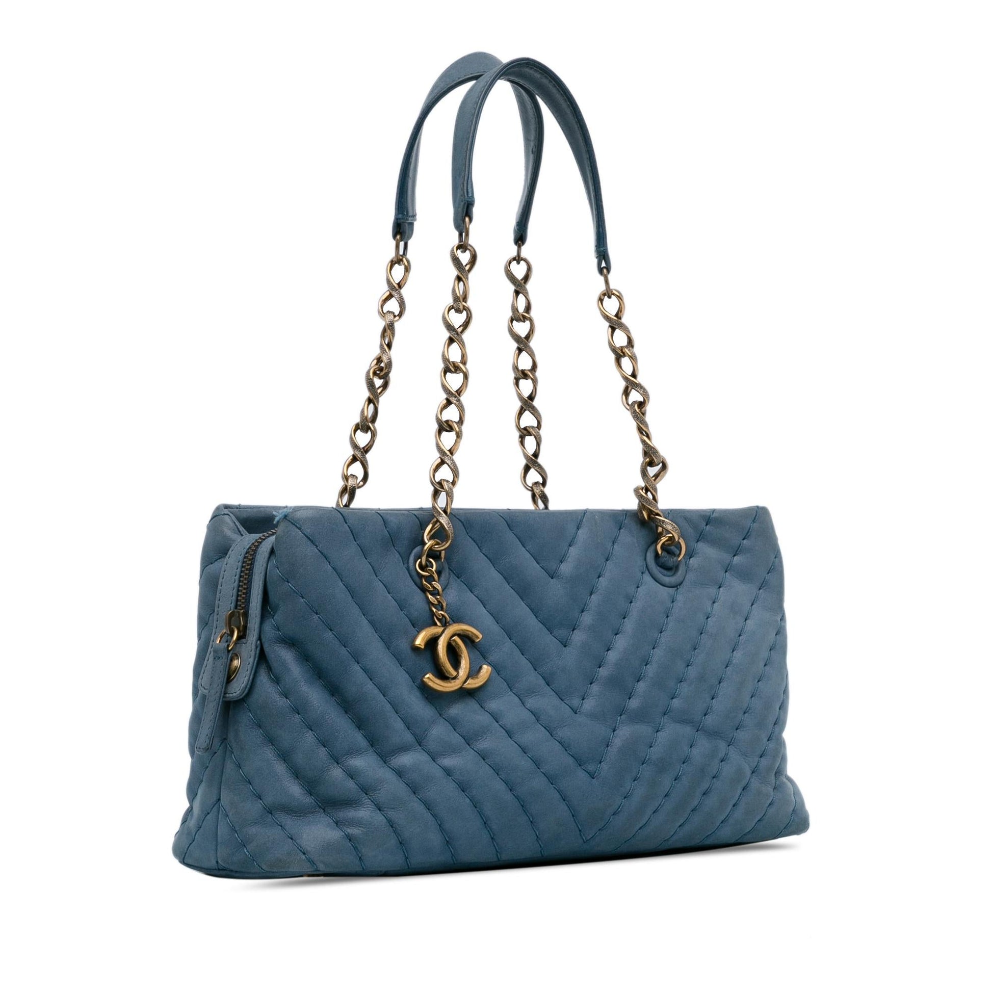 Chanel Chevron Surpique Iridescent Tote Bag - Rovelle Bags